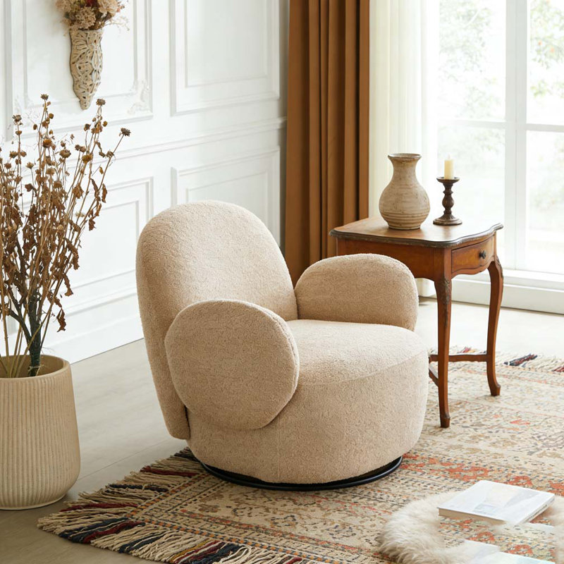 Chaise d'appoint pour le salon avec fonction pivotante, Beige