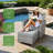 10 - Person Mostly No Assembly Required Patio Furniture Set, Outdoor Wicker Rattan Sectional Seating Group With Cushions, All Weather Sofa Conversation Set With Fire Pit Table For Garden Backyard-924247474