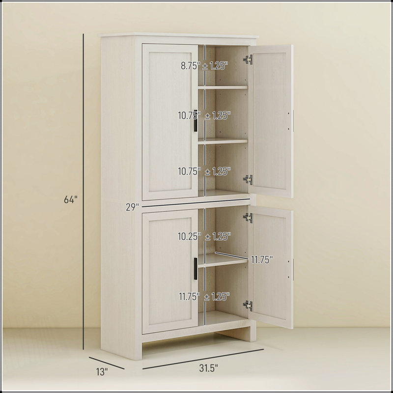 Spacieuse armoire de rangement autoportante avec tablettes à 5 niveaux, idéale pour la cuisine et l'organisation à la maison