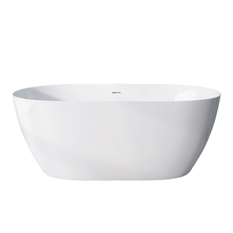 51'' x 27.5'' Freestanding Soaking Acrylic Bathtub, White