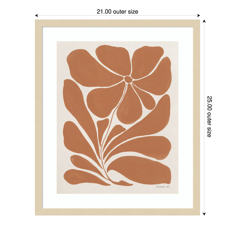 «Blooming Joy I Terracotta» par Danhui Nai, impression sur bois encadrée, H 25 po x l 21 po