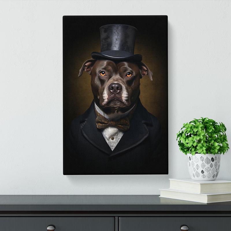 Staffordshire Bull Terrier Gothic - Print, 50cm H x 35cm W x 3cm D