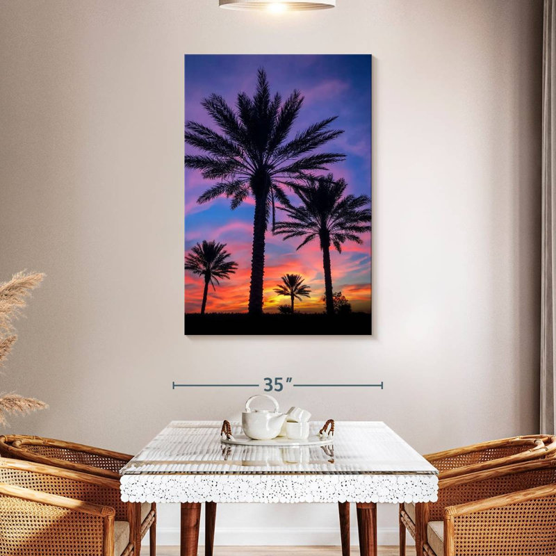 Harnek Dramatic Sunset Palms, 48" H x 32" W