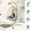 Fauteuil suspendu suspendu en osier avec support et coussin lavable pour patio-133406230-133406246