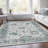 Machine Washable Indoor/Outdoor Xhevrie Teal Rug-1969013408
