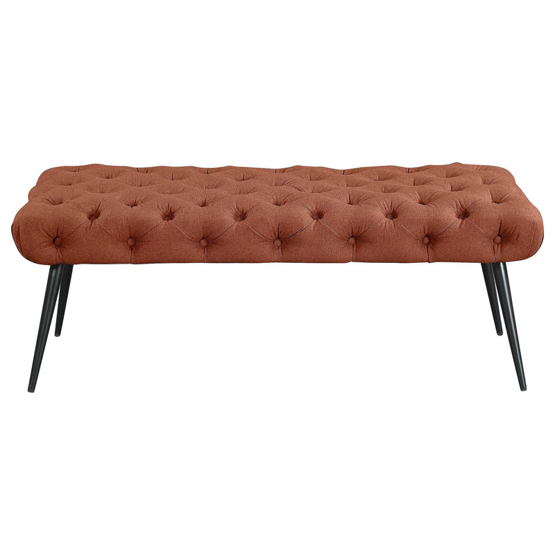 Galiano Rust Upholstered Tufted Bench