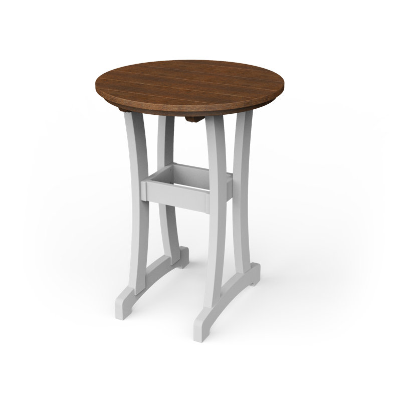 Table de bar Stella, H 30 po x l 30 po x P 30 po, Acajou / blanc