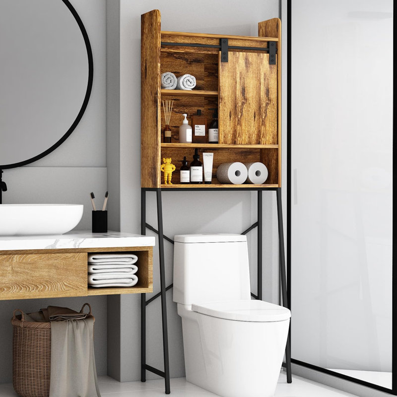 Armoire de rangement au-dessus de la toilette, Brun rustique