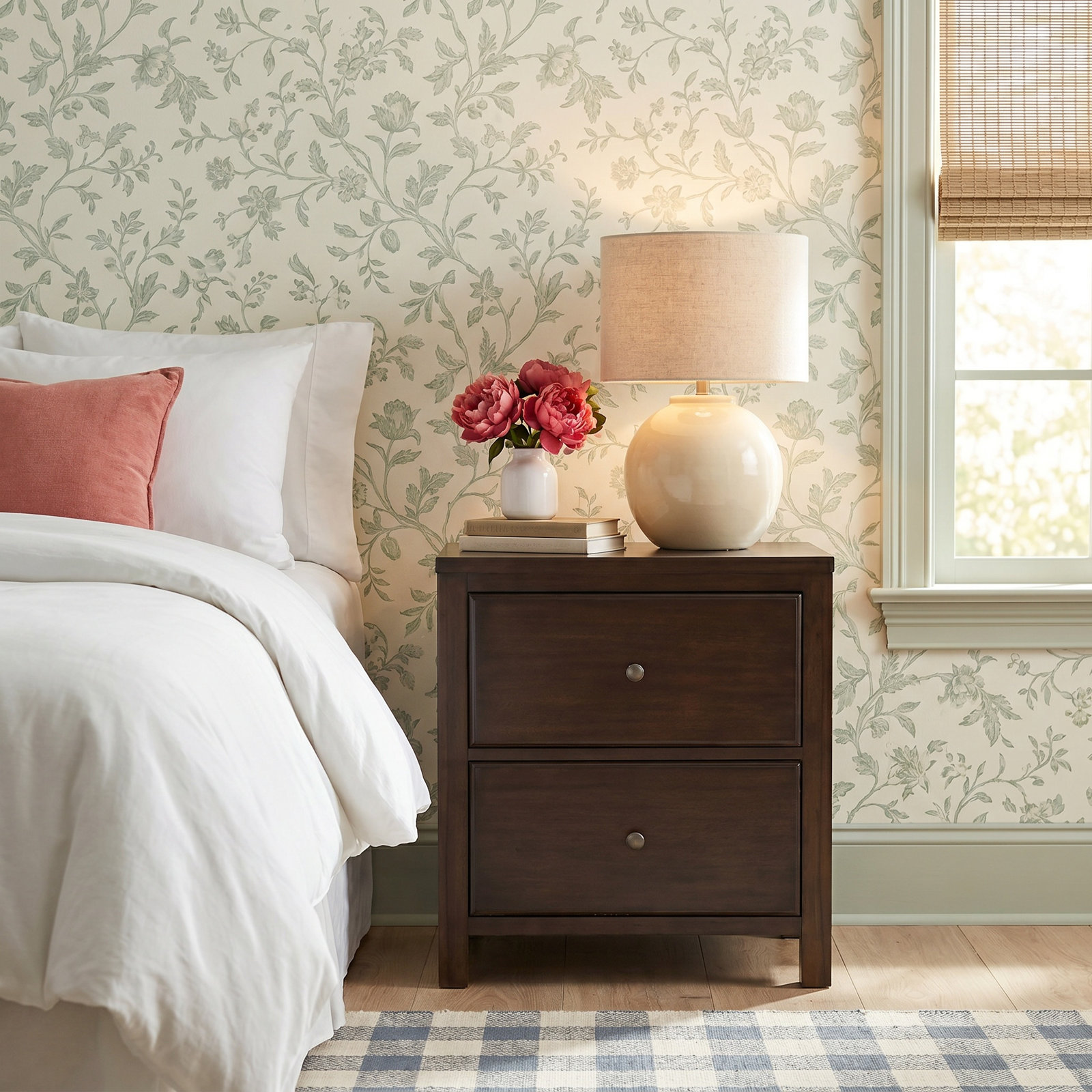 2-Drawer Mahogany Nightstand