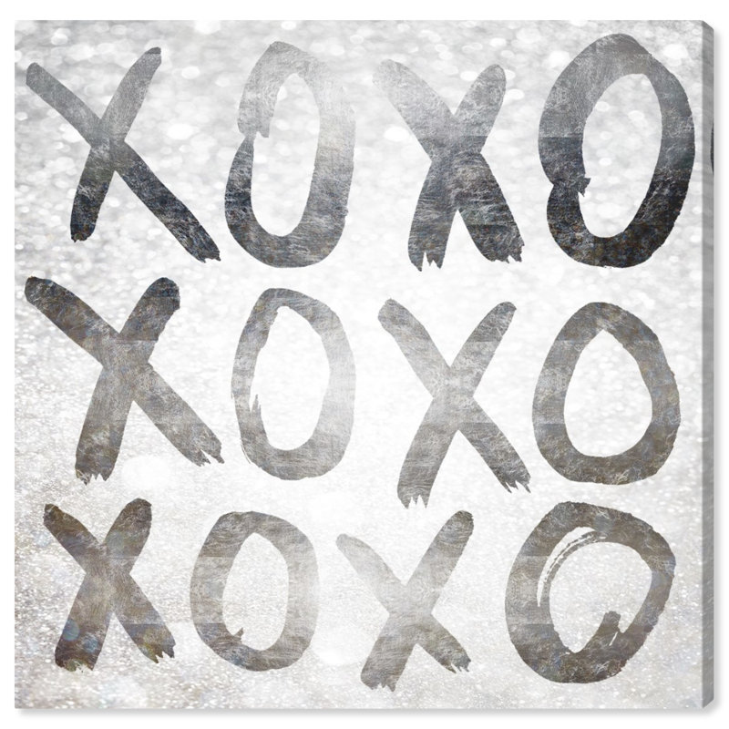 « xoxo silver », peinture sur toile, H 12 po x l 12 po x P 1,5 po