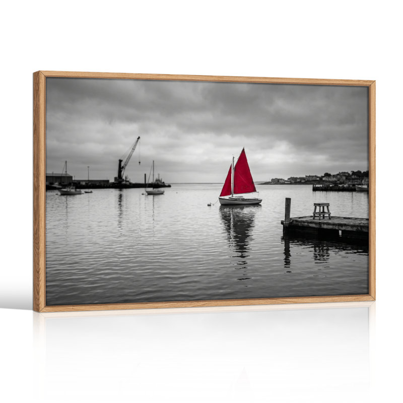 Voilier, art mural sur toile, ensemble de 1, Naturel, H 18 po x l 24 po