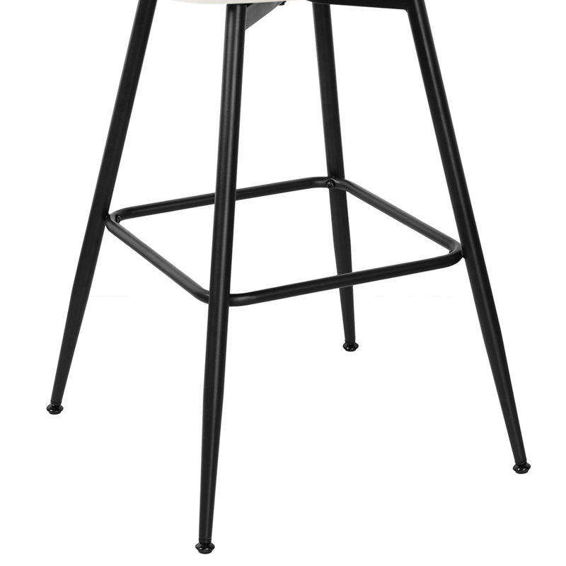 Natural Rattan and White Leather Swivel Counter Stools, Set of 3