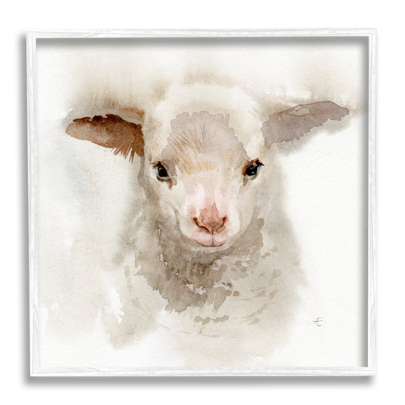 «Baby Lamb Farm Portrait», art texturé à giclée noire encadrée par Verbrugge, H 17 po x l 17 po x P 1,5 po