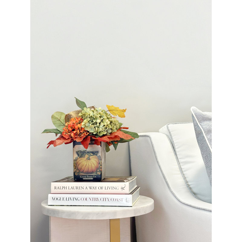 Fall Hydrangea and Magnolia Leaf Arrangement