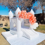 9FT Premium Oxford White Bounce House with Slide and Ball Pit