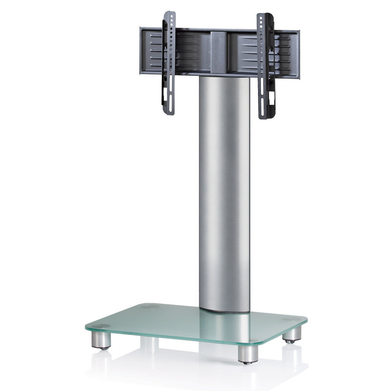 Reuland TV Stand for TVs up to 24", Silver Brushed/Frosted