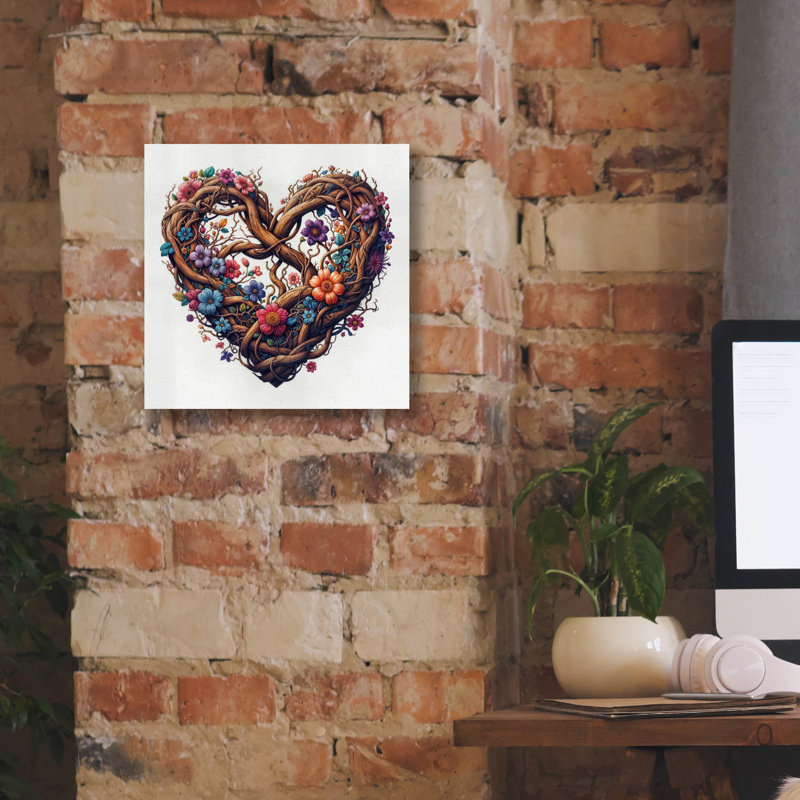  «Heart Blooms Again 1» par Rey Klimt, art mural sur toile, 12 po x 12 po, H 12 po x l 12 po