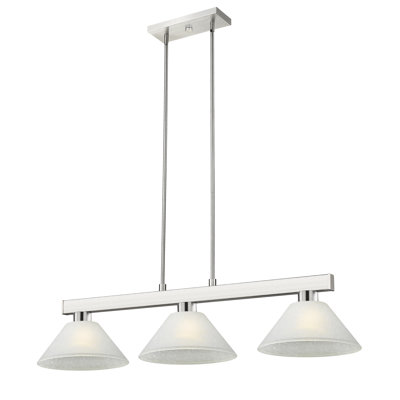 Lustre linéaire moderne à 3 lumières pour îlot de cuisine Caine