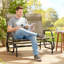 Banc oscillant d'extérieur, fauteuil de jardin pour 2 personnes, brun-1326149608