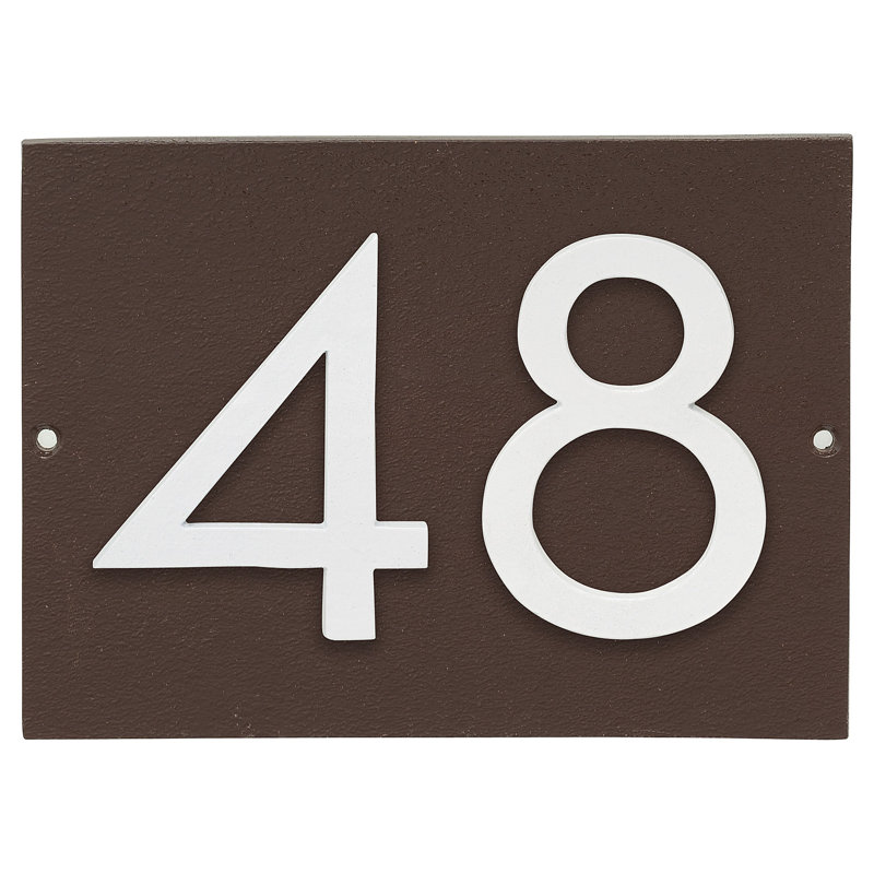 Floating 1-Line Wall Address Plaque, Black, Satin Nickel Two Tone, Yes