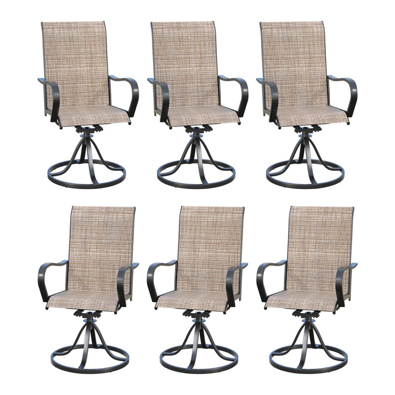 Ensemble de 6 chaises de salle à manger en acier pour l'extérieur, 6