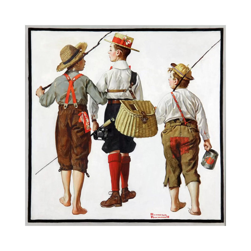 The Fishing Trip by Norman Rockwell - Wrapped Canvas Print, 66.04 cm H x 66.04 cm W x 1.91 cm D