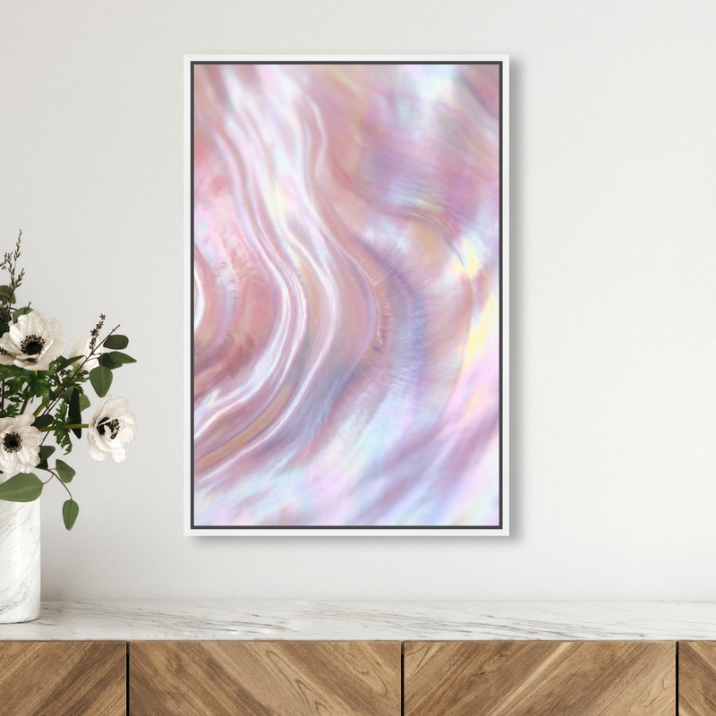 Iridescent Wave Print by Oliver Gal, 31"H x 21"W, White Floater Frame