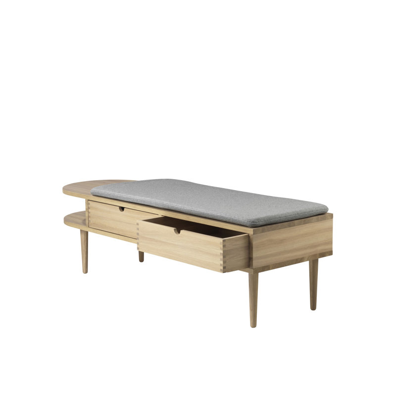 F24 Solid Wood Storage Bench, 15.75" H x 57.09" W x 17.72" D