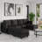 Upholstered Chenille U-Shaped  Modular Sectional Sofa-858565761-858565764