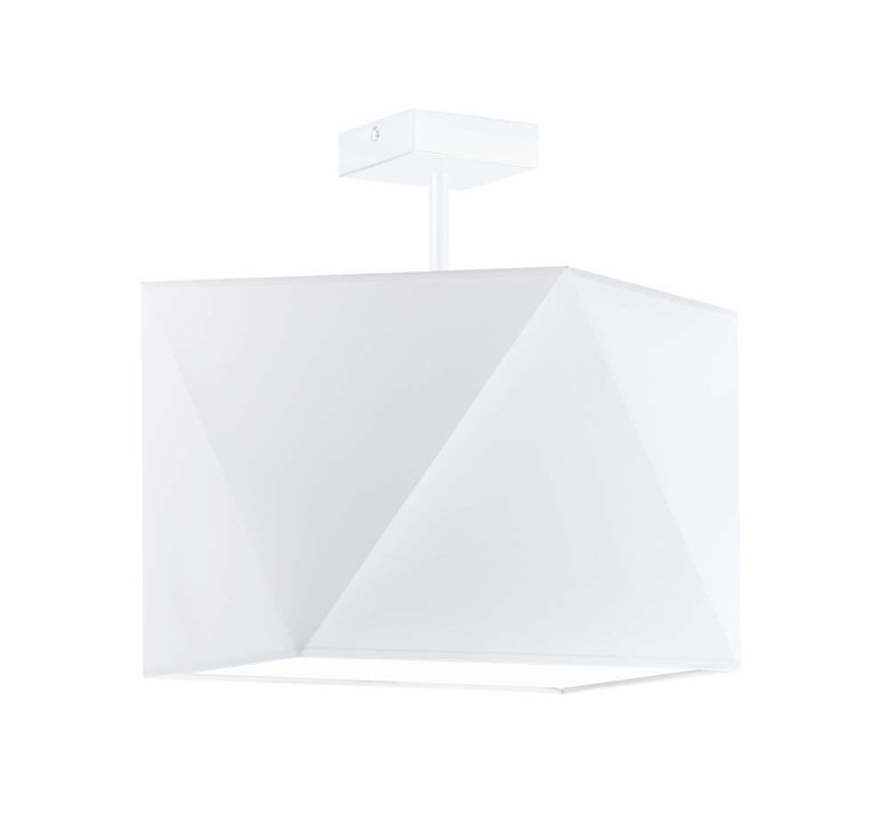 Demarian Semi Flush Mount, White, White