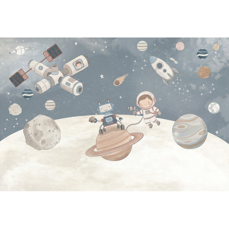 Papier peint astronaute astronaute flottant Space Explorer, Texturé non collé, 160 po x 108 po