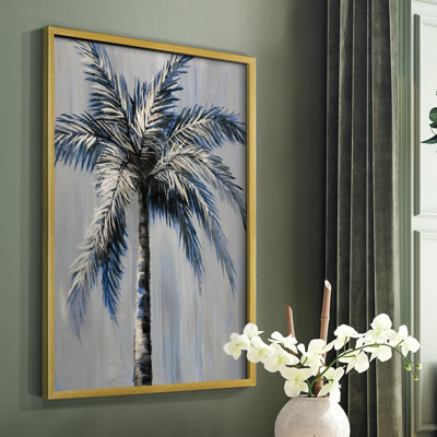 Palm Magic Evening II, reproduction encadrée - bois massif