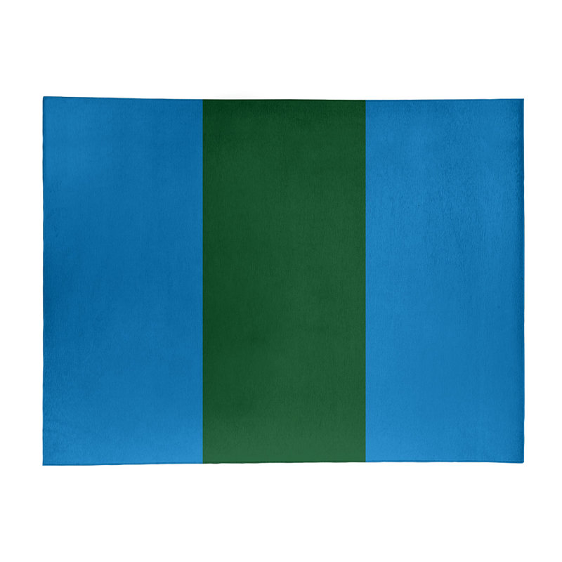 Tapis bleu/vert rayé, Rectangle 8 pi x 10 pi