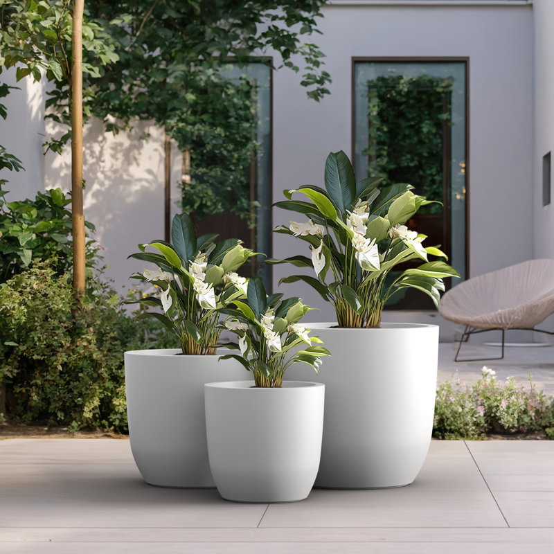 Keyondria Handmade Pot Planter, Crisp White