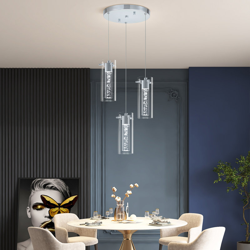 Kamarian 3 - Light LED Cluster Pendant, Chrome