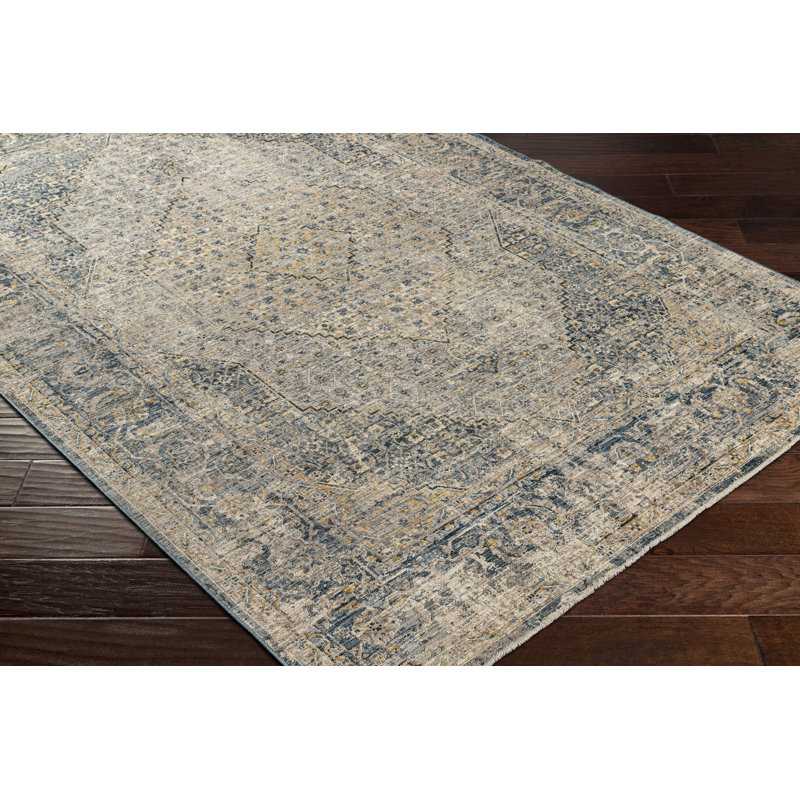Gorsuch Oriental Navy/Beige Area Rug, Rectangle 10' x 14'