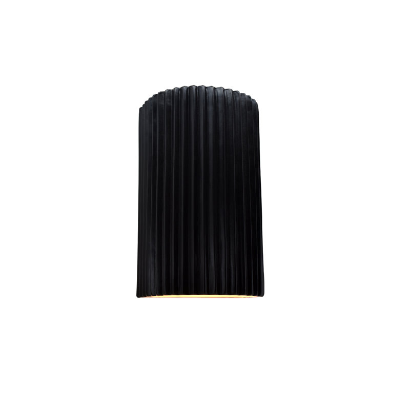 Applique murale en céramique Beda, H 9,5 po x l 5,75 po x P 4 po, Noir mat carbone