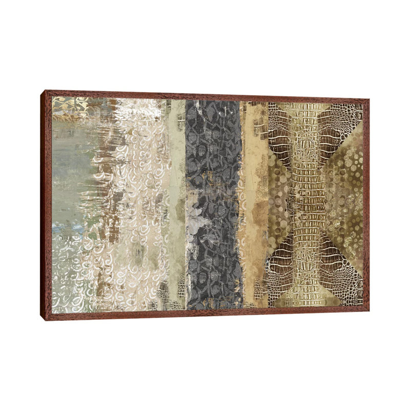 Squama by Tom Reeves - Painting on Canvas, 45.72cm H x 66.04cm W x 3.81cm D, Classic Brown Wood Framed