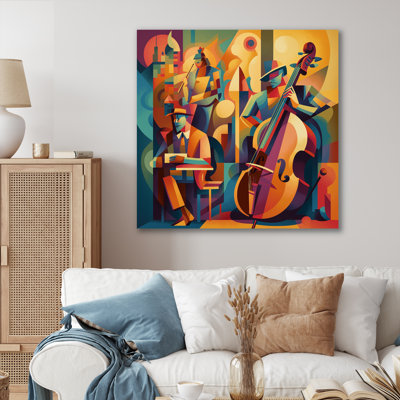 Jazz Band Performance I, guitare, impression sur métal