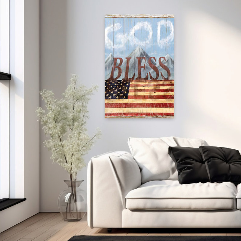 «God Bless America», art contemporain, H 36 po x l 24 po