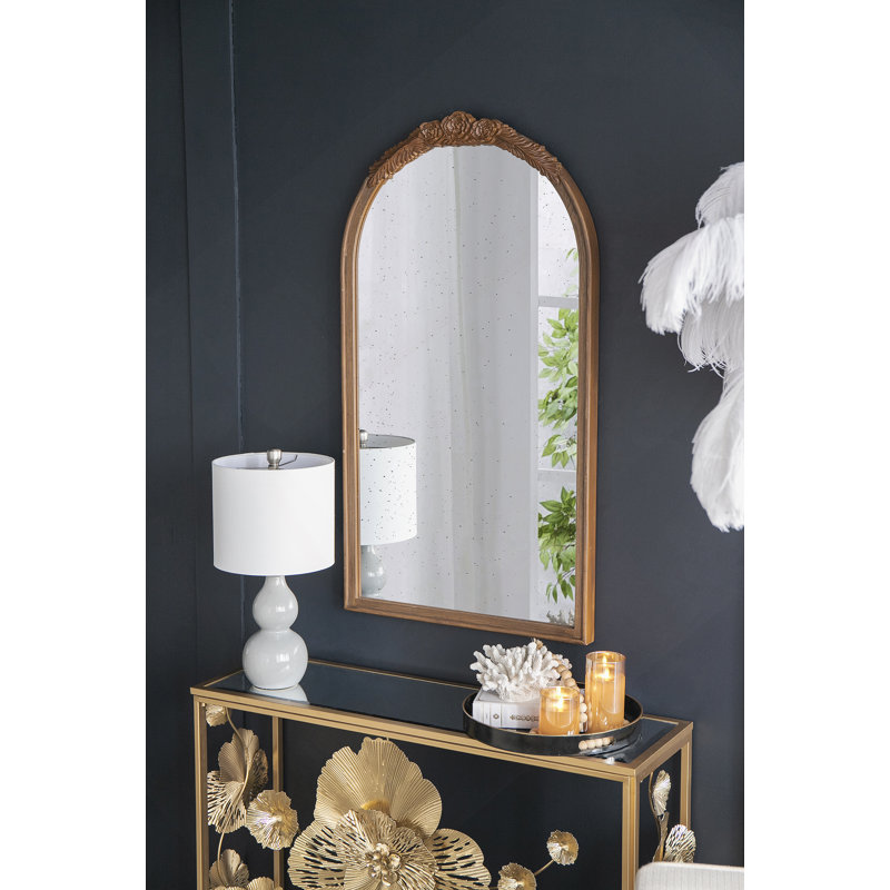 Miroir en bois manufacturé, 41,9 po x 22,8 po, Brun