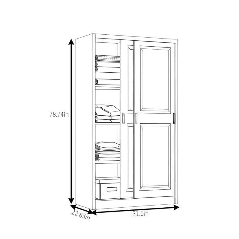 Garde-robe simple et pratique, H 78,74 po x l 31,5 po x P 22,83 po