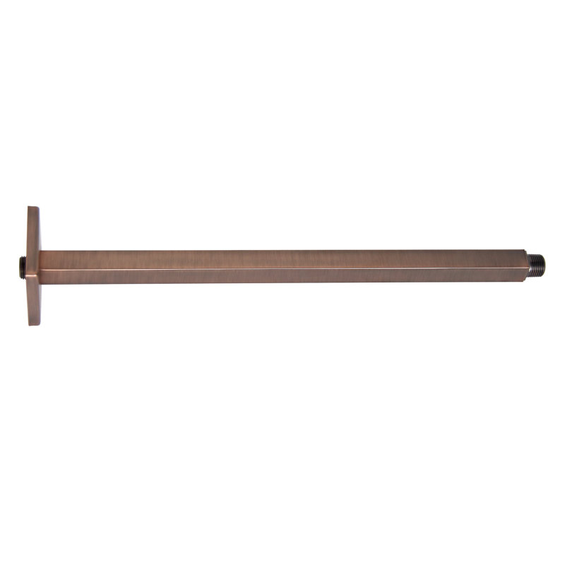 Ceiling Mount Modern Square Shower Arm with Flange, Oil Rubbed Bronze