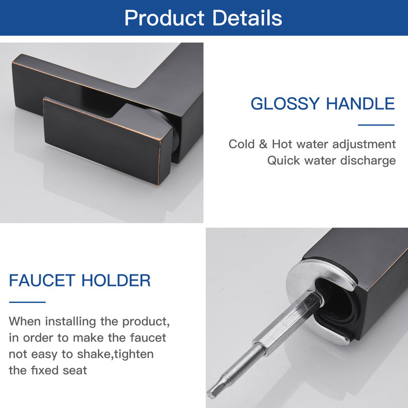 Oil Rubbed Bronze Single Handle Bathroom Faucet with Deckplate