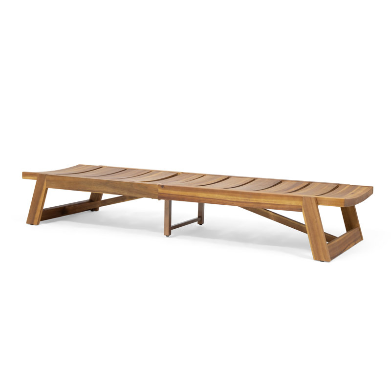 Encinal Outdoor Acacia Solid Wood Chaise Lounge Set, Teak