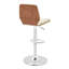 Roxby Modern Swivel Adjustable Height Metal Bar Stool with Faux Leather Seat-1091514181-1091514180