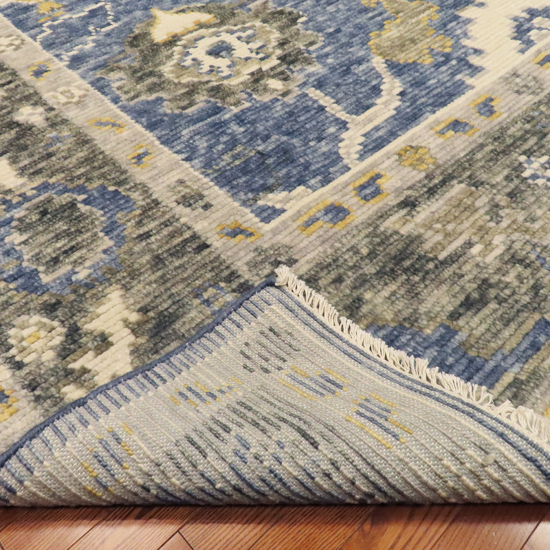 Cascade Hand Knotted Wool Floral and Oriental Indoor Rug, Rectangle 9' x 12'