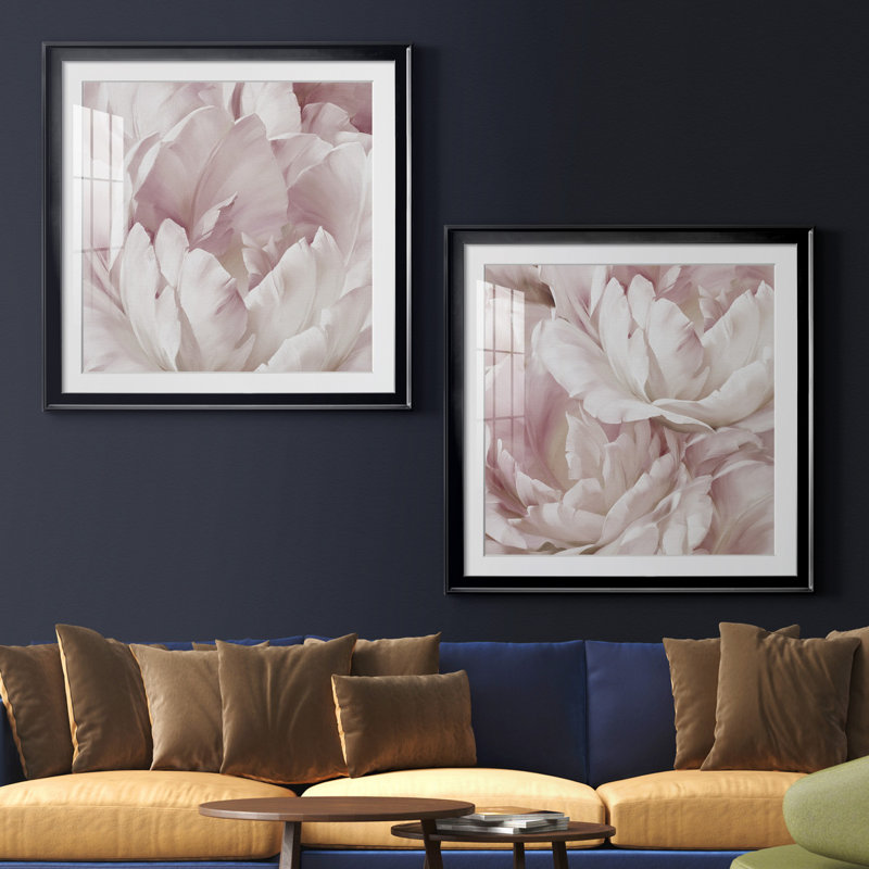 Intime Blush III - ensemble de 2 reproductions d'art, H 34,5 po x l 69 po, Impression encadrée avec passe-partout, Black