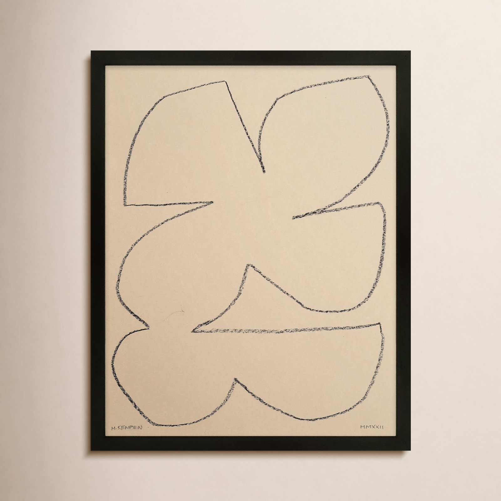 Freya "Outlines 4" Print, Black Framed, 20" W x 25" H