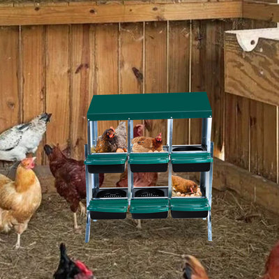 Nesting Boxes for Chickens, 6-Holes Chicken Nesting Boxes, Chicken Laying Box with Legs, Roll Away Nest Box for Chicken Coop to Protect Eggs